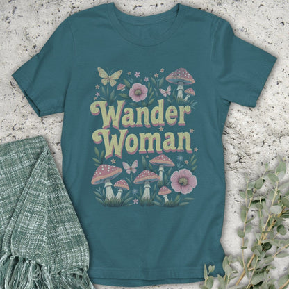 Stepping Green T-Shirt Wander Woman Mushroom T-Shirt