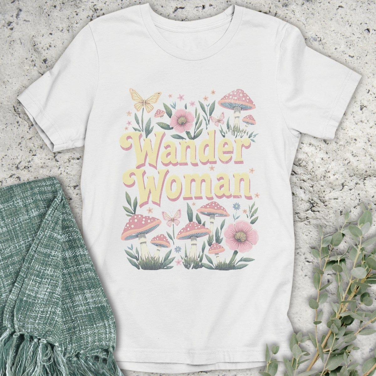 Stepping Green T-Shirt Wander Woman Mushroom T-Shirt