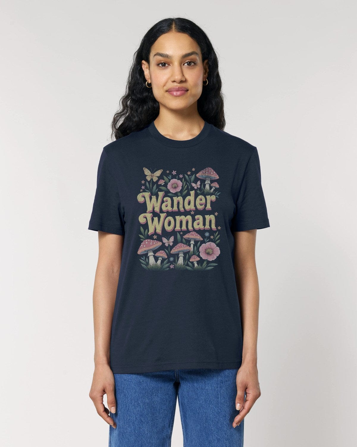 Stepping Green T-Shirt Wander Woman Mushroom T-Shirt