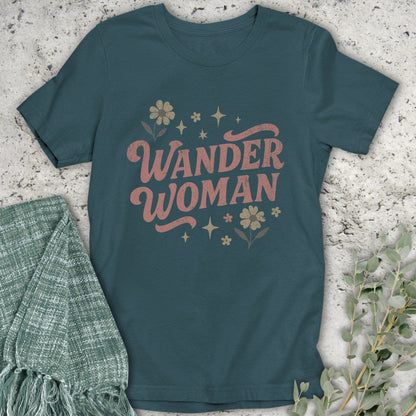 Stepping Green T-Shirt Wander Woman Retro Organic T-Shirt