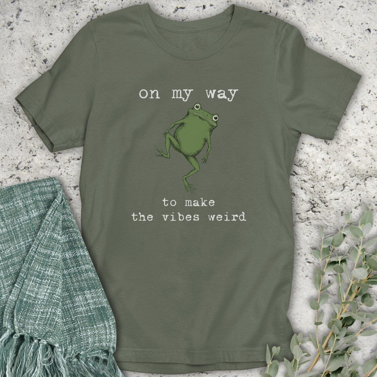 Stepping Green T-Shirt Weird Vibes Frog T-Shirt