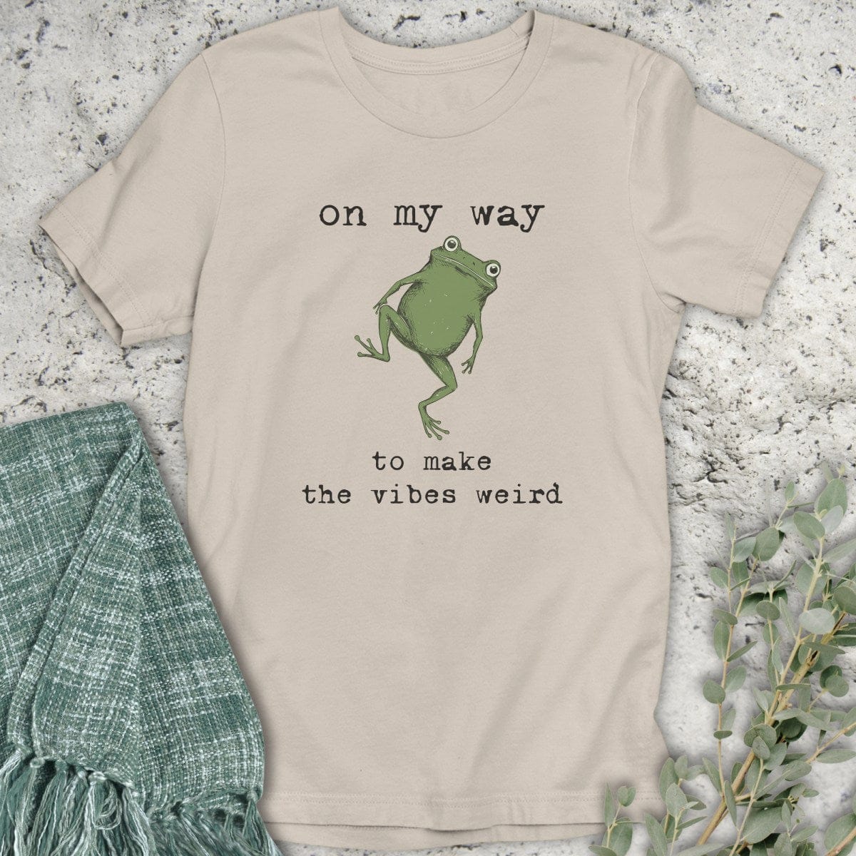 Stepping Green T-Shirt Weird Vibes Frog T-Shirt
