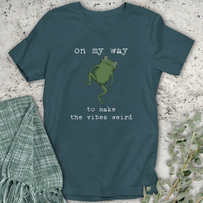 Stepping Green T-Shirt Weird Vibes Frog T-Shirt