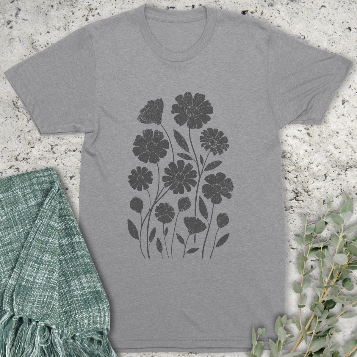 Stepping Green T-Shirt Wildflower Garden Organic T-Shirt