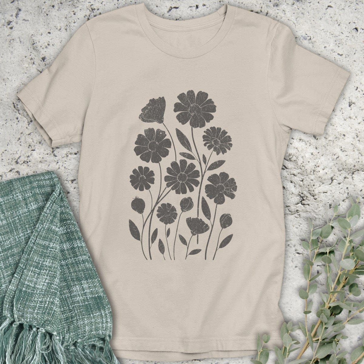 Stepping Green T-Shirt Wildflower Garden Organic T-Shirt