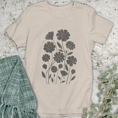 Stepping Green T-Shirt Wildflower Garden Organic T-Shirt