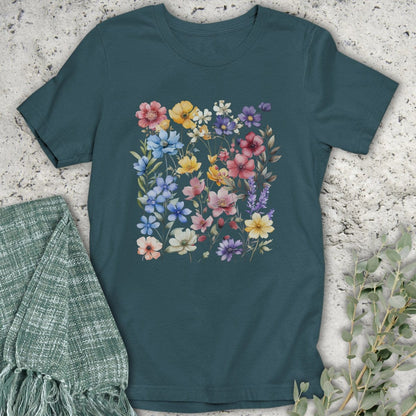 Stepping Green T-Shirt Wildflowers Organic T-Shirt