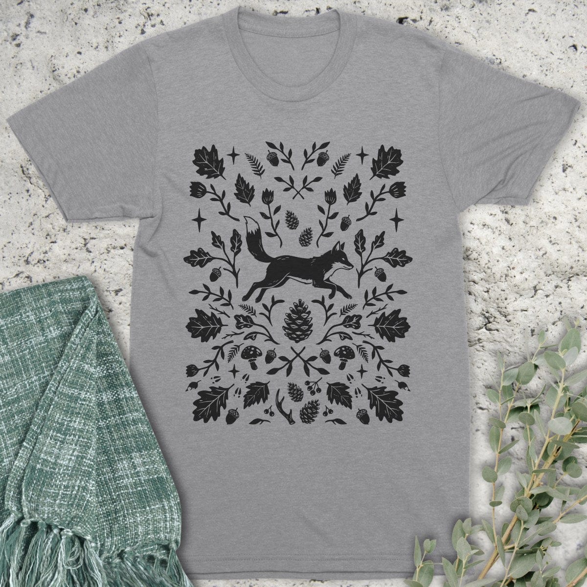 Stepping Green T-Shirt Woodland Fox T-Shirt