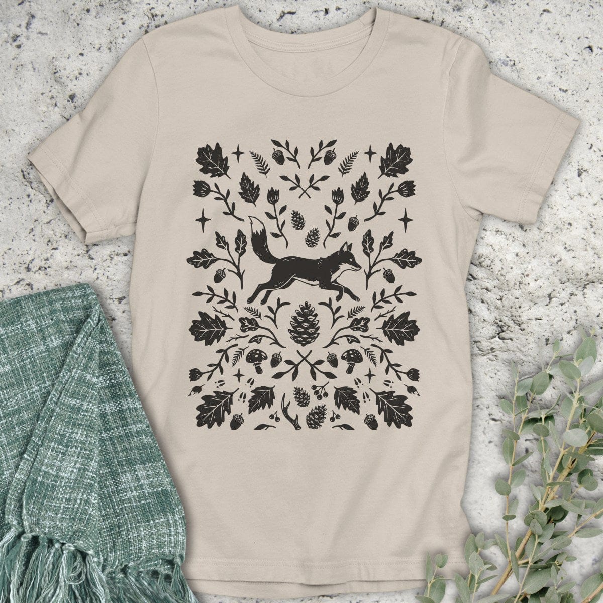 Stepping Green T-Shirt Woodland Fox T-Shirt