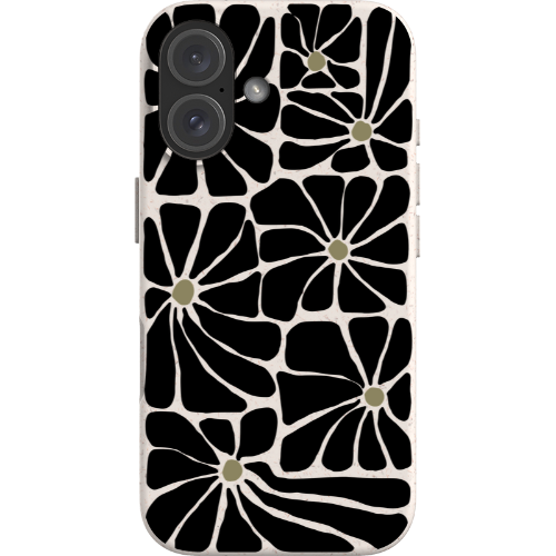 Groovy Black Flowers Bio Case