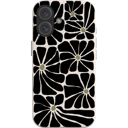 Groovy Black Flowers Bio Case